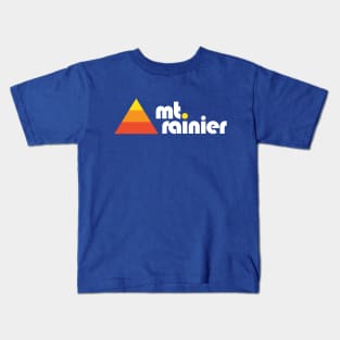 Mt Rainier Washington Retro Kids T-Shirt